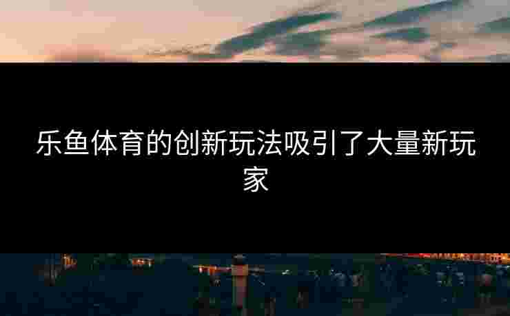 乐鱼体育的创新玩法吸引了大量新玩家