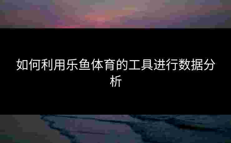 如何利用乐鱼体育的工具进行数据分析 如何利用乐鱼体育的工具进行数据分析